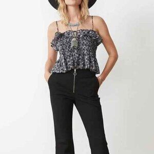 Stevie May Acacia Top in Petite Rose Black Lurex Print